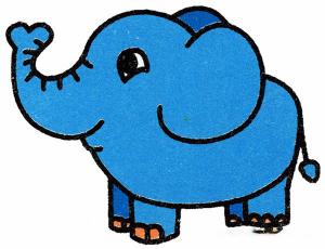 可爱卡通大象简笔画的画法图片彩色