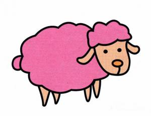 粉红小绵羊简笔画的画法图片