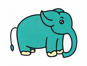 彩色的大象简笔画画法图片教程