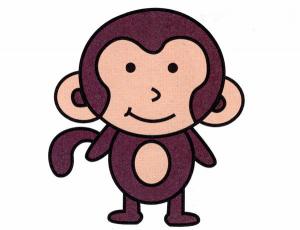 机灵小猴子简笔画的画法图片教程