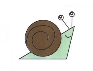 彩色蜗牛简笔画的画法步骤图