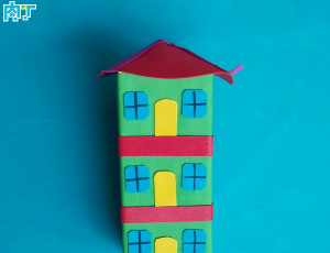 用彩色海绵纸制作儿童DIY玩具小楼房的详细教程