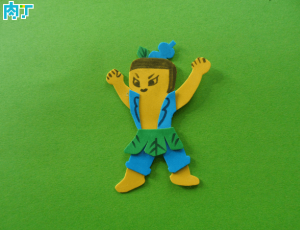 教你制作儿童手工DIY粘贴画葫芦娃五娃水娃的详细步骤