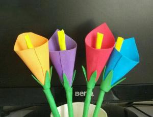 教你用彩纸制作的手工DIY颜色各异的美丽百合花