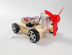 DIY科技小制作平板风动车 小发明儿童益智玩具材料螺旋桨风动车