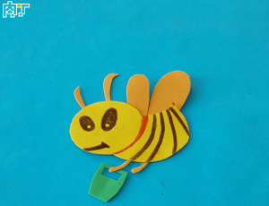 用海绵纸制作可爱勤劳的小蜜蜂粘贴画教程