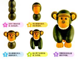 橡皮泥手工制作动物 彩泥猩猩的做法图解