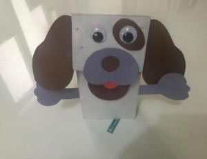 幼儿园大班DIY创意小制作 纸袋玩偶之《小狗汪汪》
