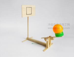 DIY杠杆原理投篮器小制作 灌篮高手投篮器小玩具