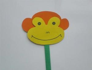 教你用卡纸制作漂亮可爱的儿童创意手工小猴扇子的步骤