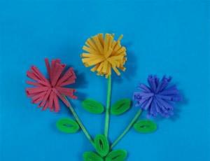 教你用海绵纸制作儿童手工DIY漂亮的花朵详细步骤