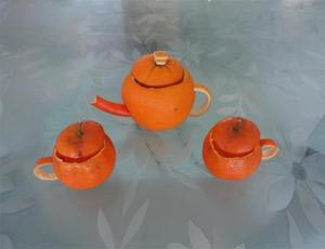 教你用橘子皮制作儿童创意手工茶具详细步骤图解