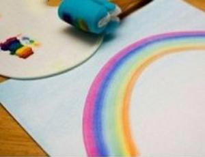 方便漂亮儿童手工彩绘中画彩虹DIY方法
