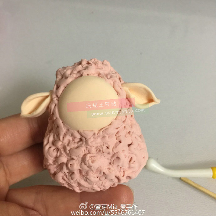 粉色毛的可爱粘土小绵羊做法