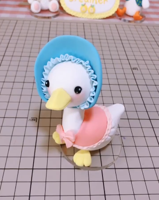 带着头巾的粘土小鸭子制作方法