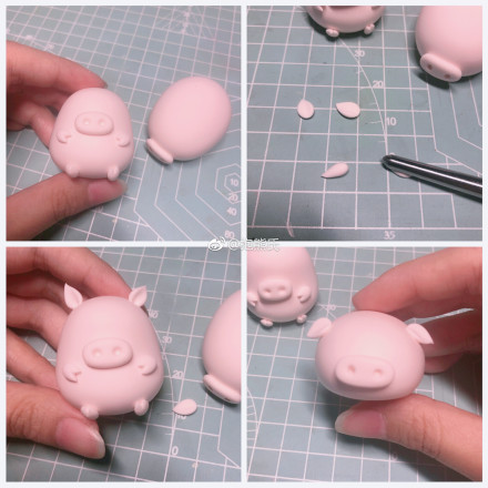 超轻粘土做出来的小胖猪