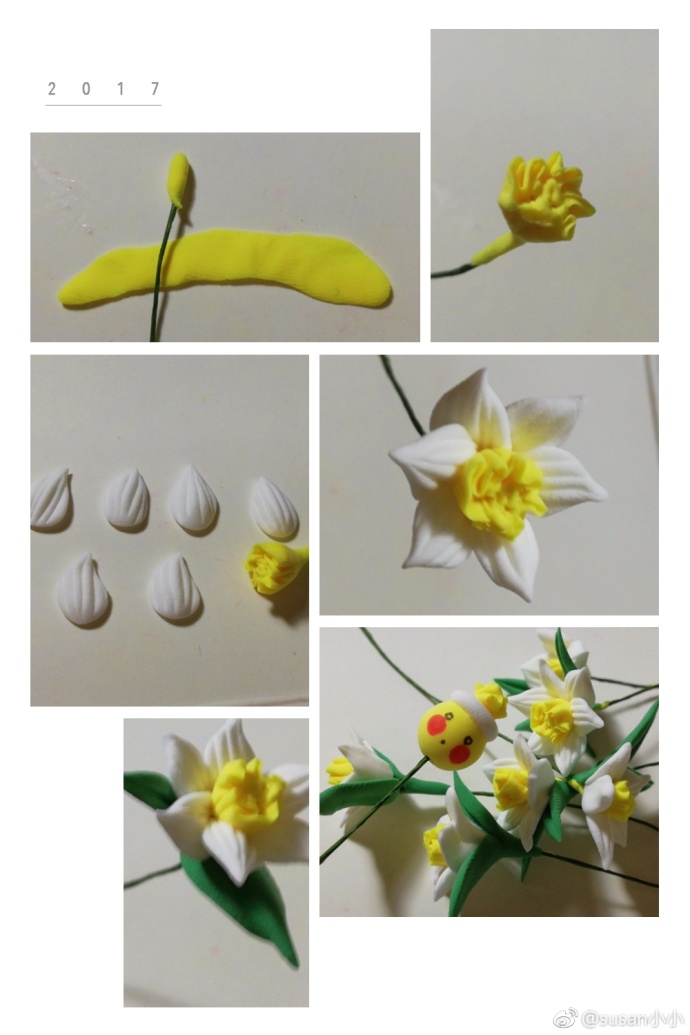 粘土做的可爱小花朵制作教程分享