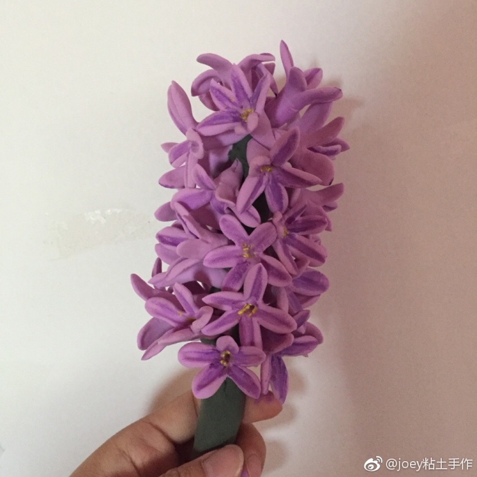 紫色风信子粘土花朵制作教程