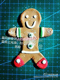 圣诞节版粘土姜饼干制作方法