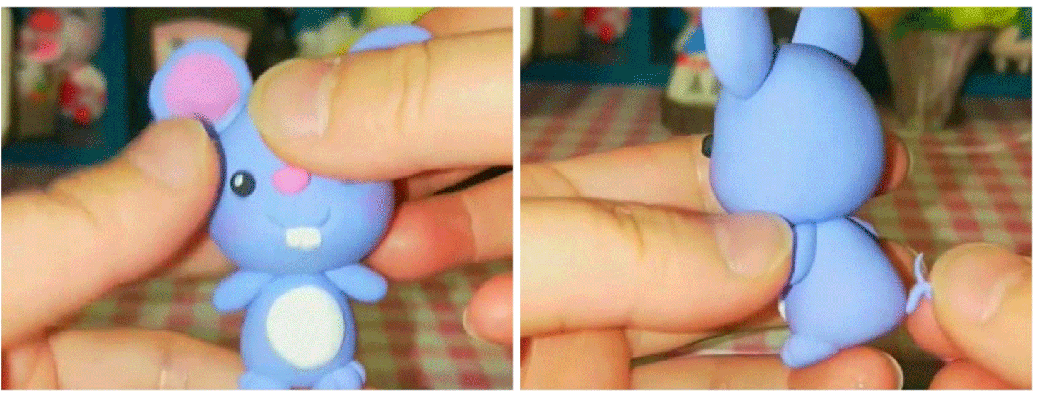 可爱的蓝色小老鼠粘土制作步骤