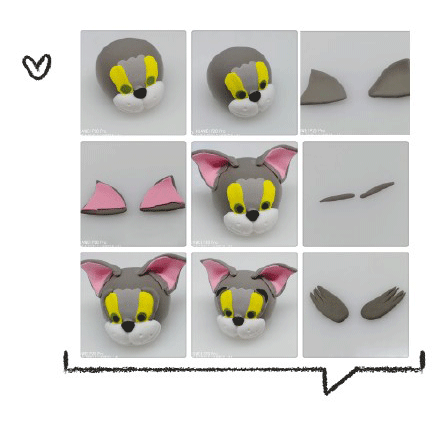 猫和老鼠Tom猫透明球粘土挂件制作方法