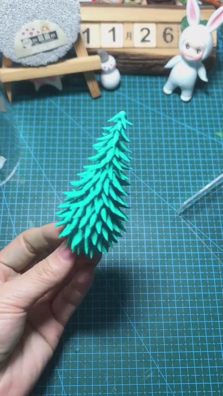 超简单的粘土圣诞树制作教程