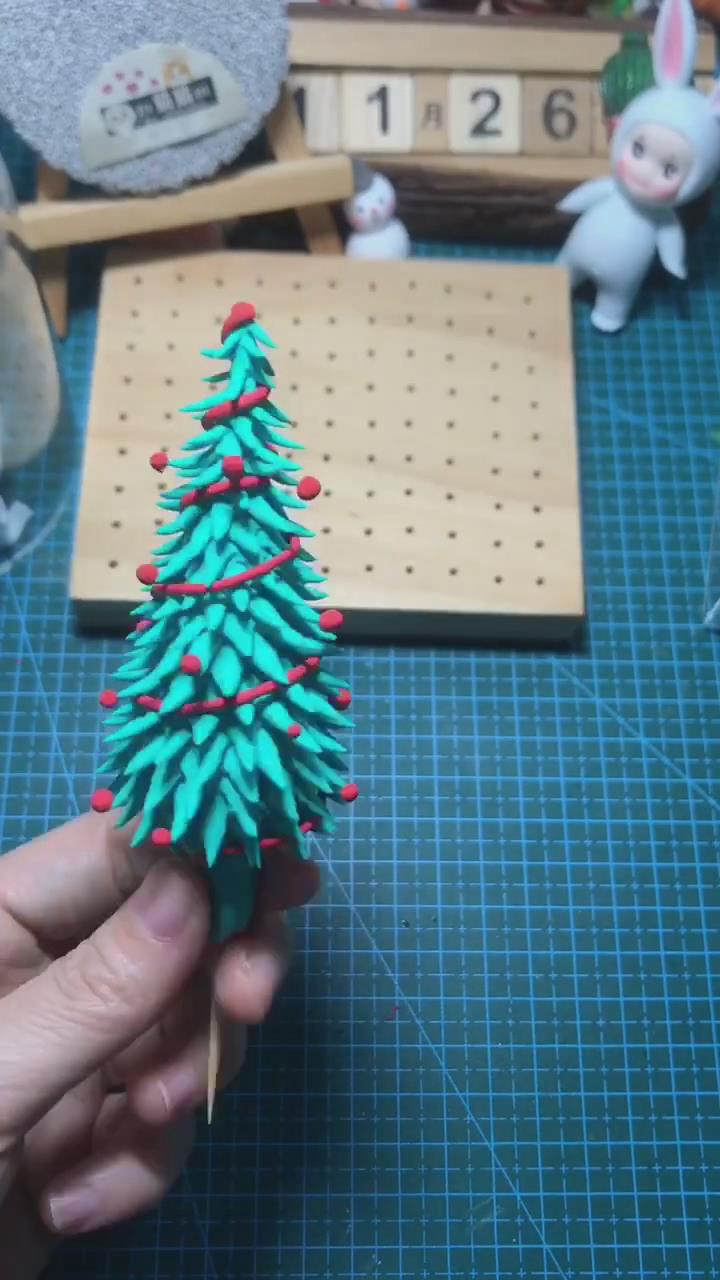 超简单的粘土圣诞树制作教程