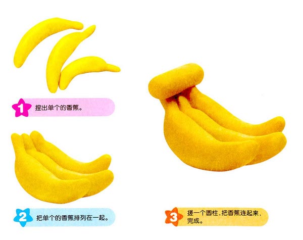 香蕉彩泥制作步骤图片图片